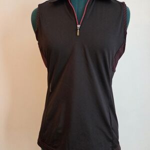 Sleeveless Black and Red Women's Top